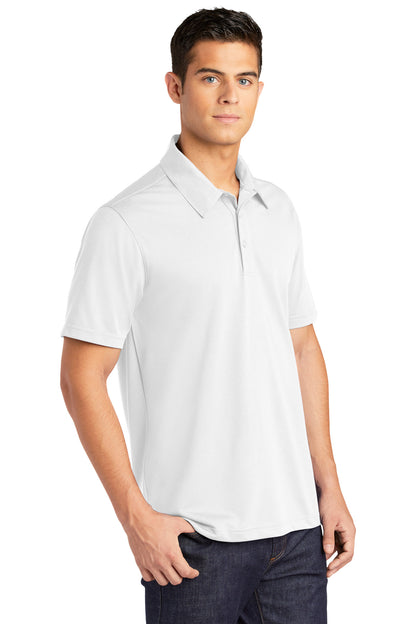 Right View of White Sport-Tek PosiCharge Active Textured Polo. ST690 plain