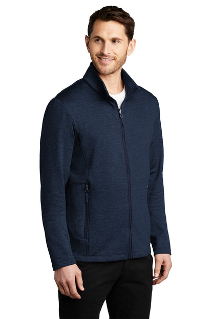 Riv Bl Nvy Hth Port Authority Collective Striated Fleece Jacket. F905 plain
