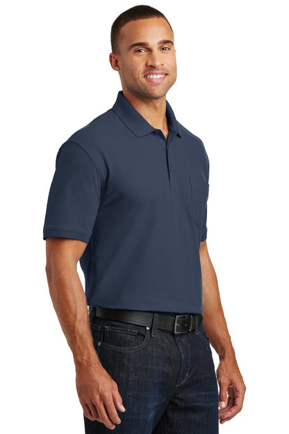 River Blue Nvy Port Authority Core Classic Pique Pocket Polo. K100P plain