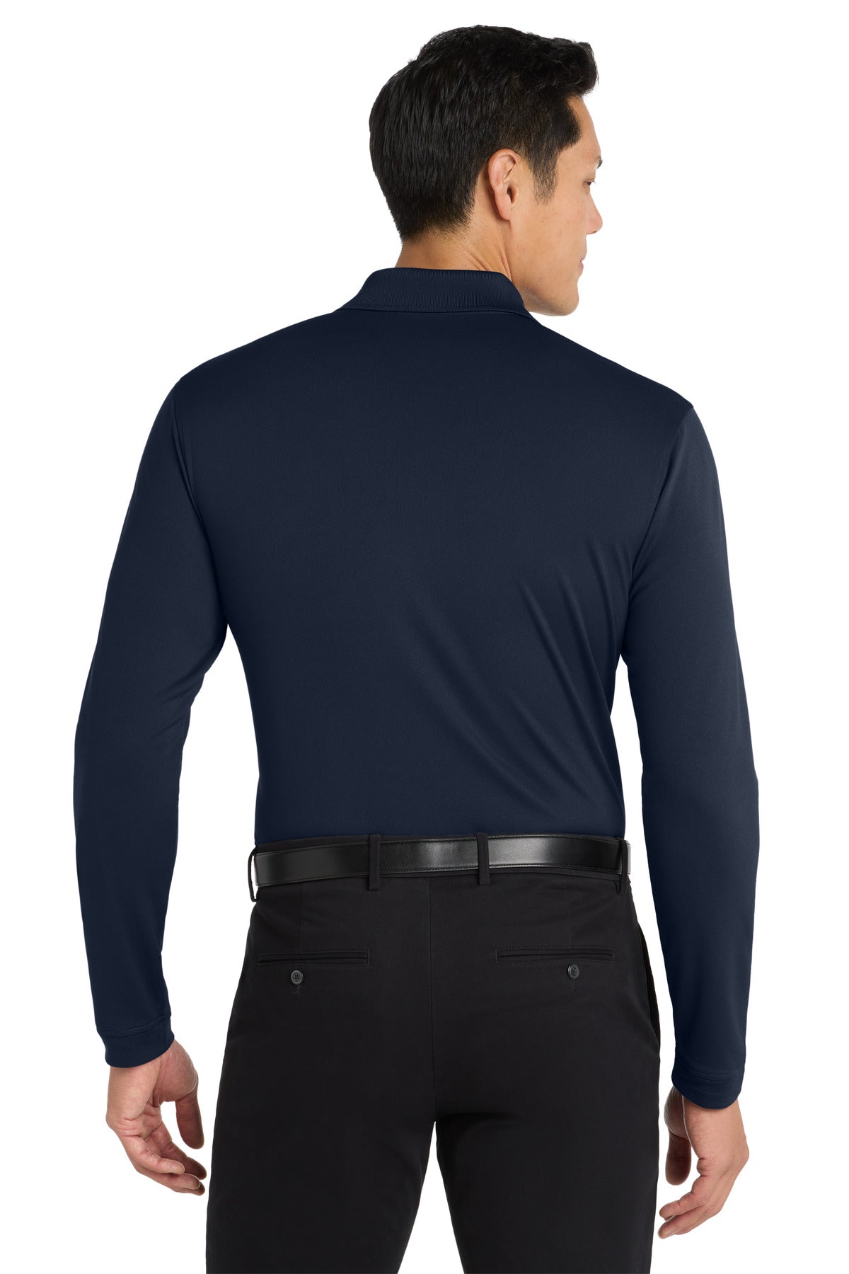 River Blue Nvy Port Authority Dry Zone UV Micro-Mesh Long Sleeve Polo K110LS plain