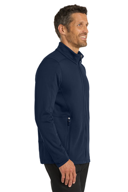 River Blue Nvy Port Authority Grid Fleece Jacket. F239 plain