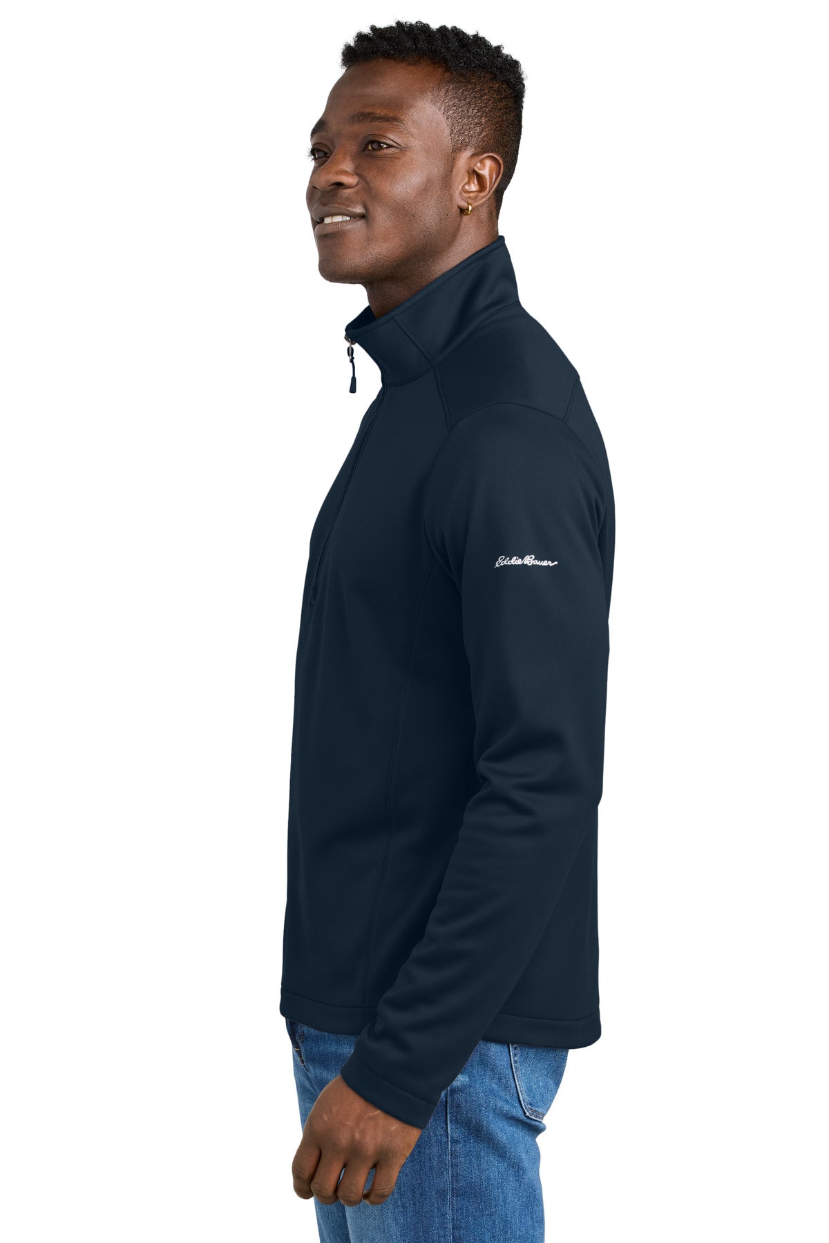 RiverBlNv Eddie Bauer Smooth Mid Layer Fleece 1/2-Zip EB2360 plain