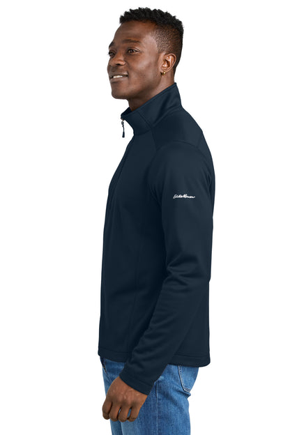 RiverBlNv Eddie Bauer Smooth Mid Layer Fleece 1/2-Zip EB2360 plain