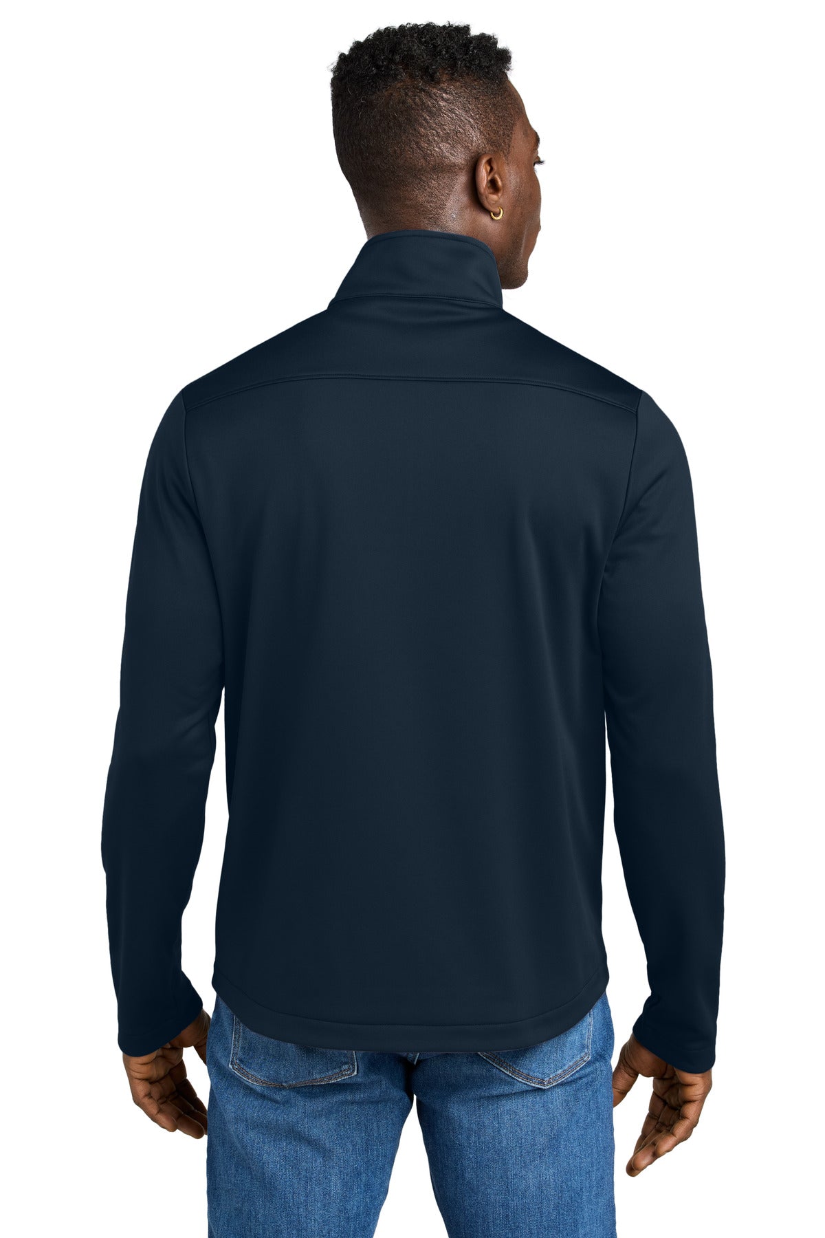RiverBlNv Eddie Bauer Smooth Mid Layer Fleece 1/2-Zip EB2360 plain