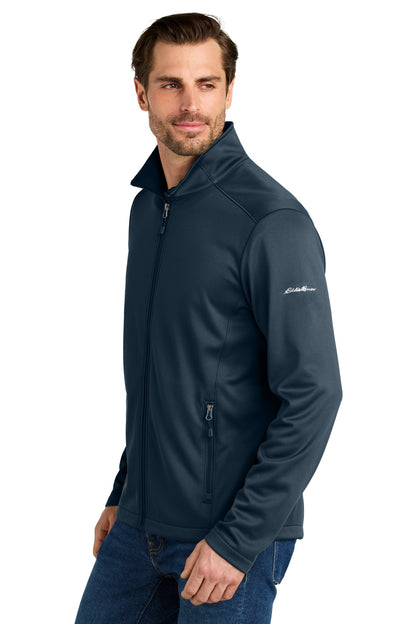 RiverBlNv Eddie Bauer Smooth Mid Layer Fleece Full-Zip EB2460 plain