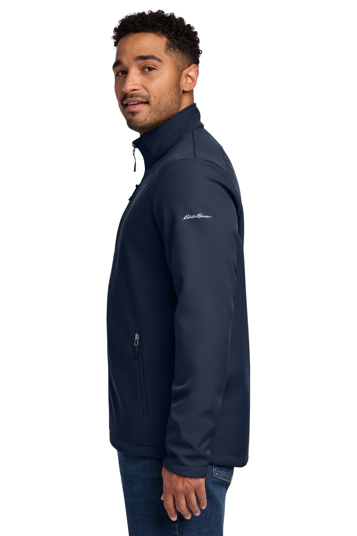 RiverBlNv Eddie Bauer Stretch Soft Shell Jacket EB544 plain