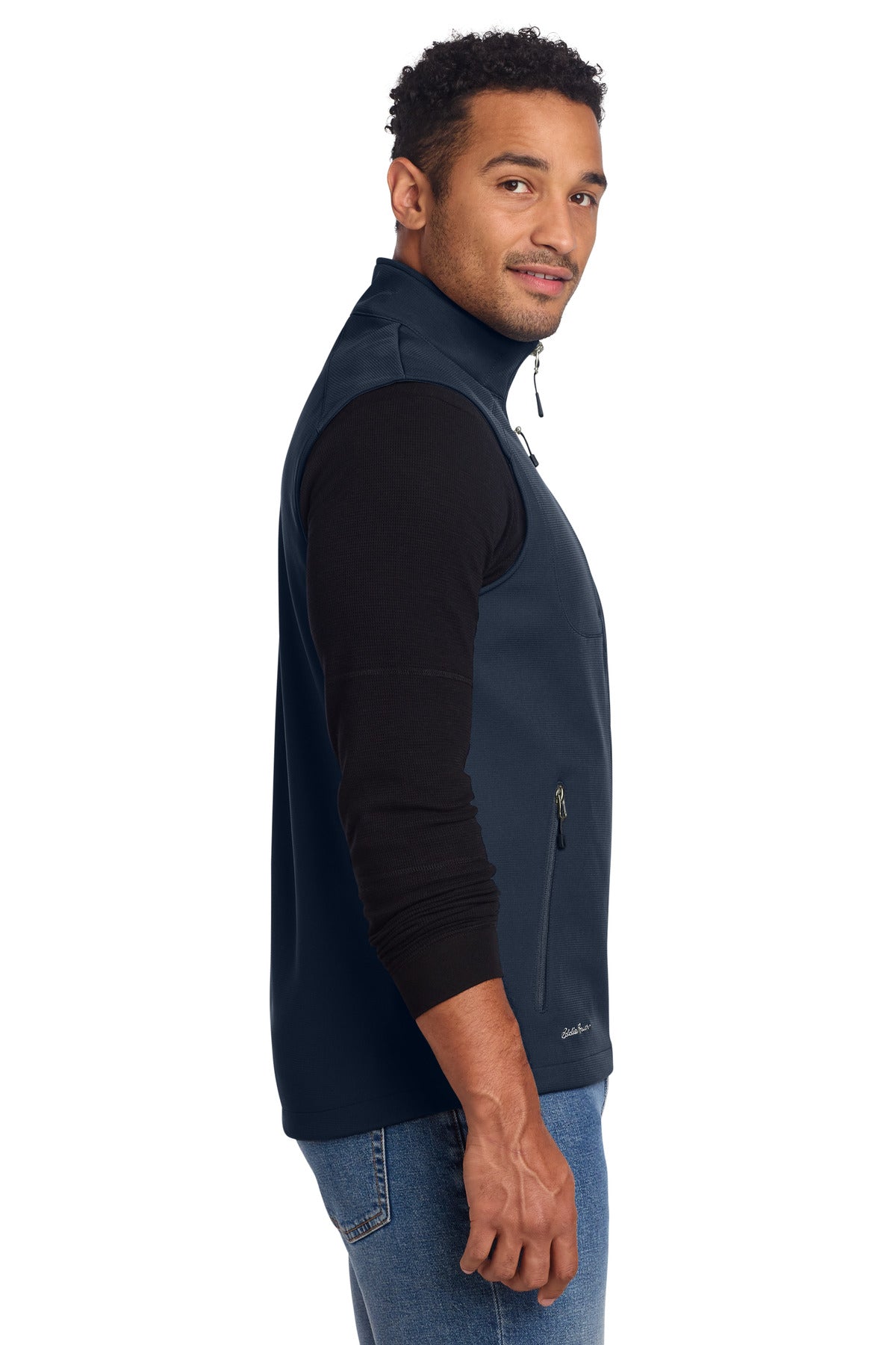 RiverBlNv Eddie Bauer Stretch Soft Shell Vest EB546 plain