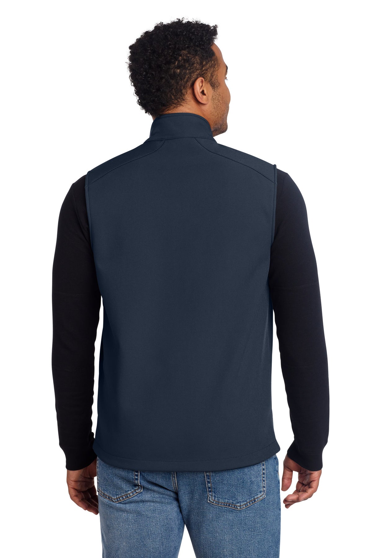 RiverBlNv Eddie Bauer Stretch Soft Shell Vest EB546 plain