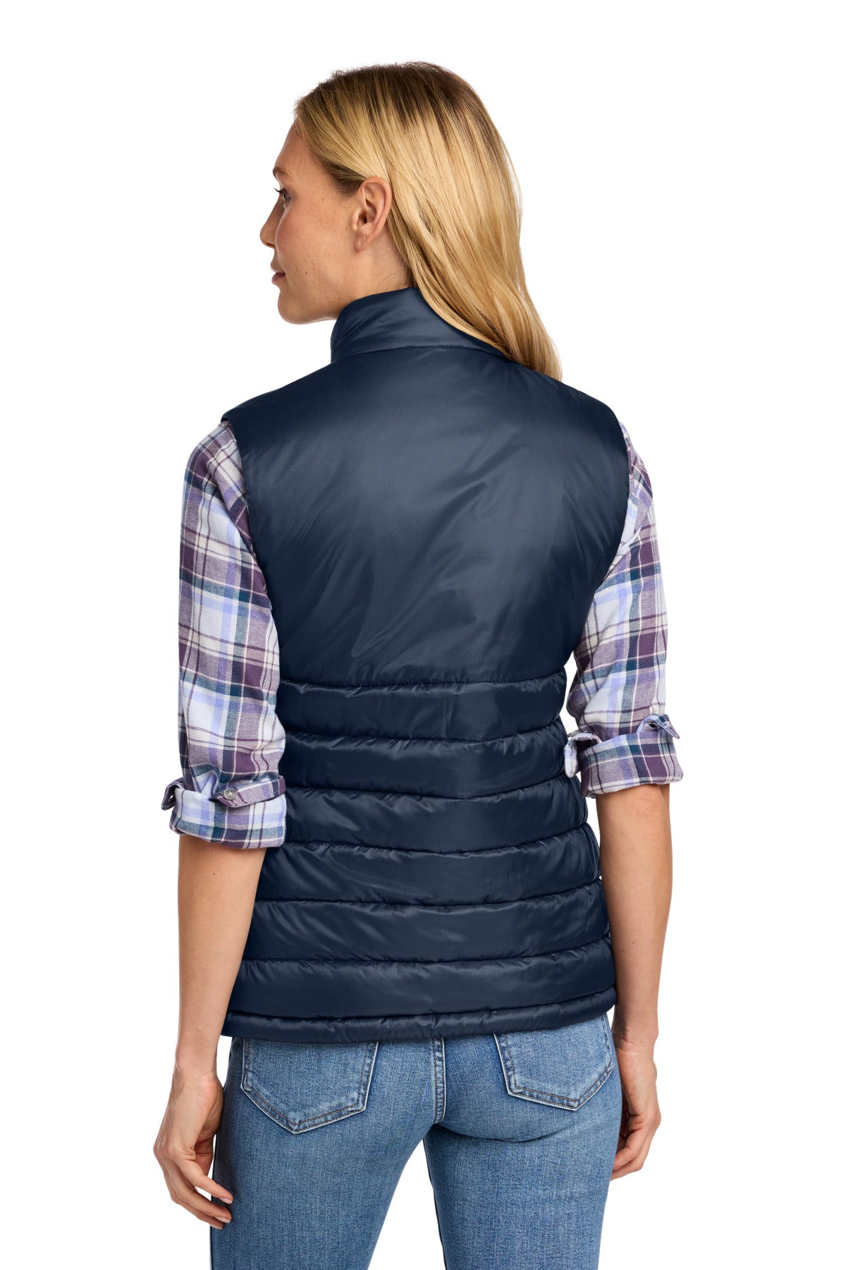 RiverBlNv Eddie Bauer Women's Quilted Vest EB513 plain