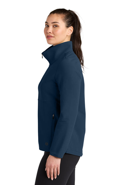 RiverBlNv OGIO Women's Kinetic Soft Shell LOG740 plain