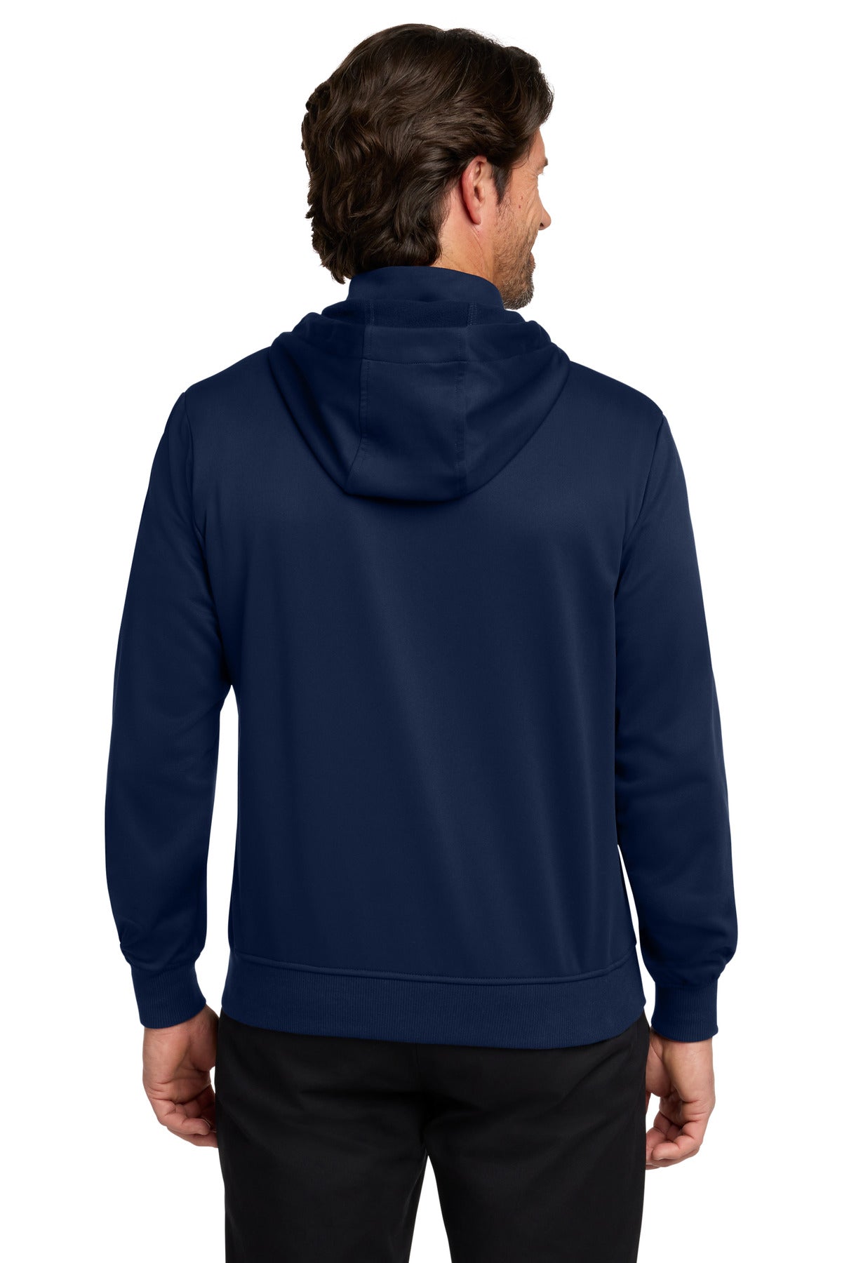 RiverBlNv Port Authority Smooth Fleece Hooded Jacket F814 plain