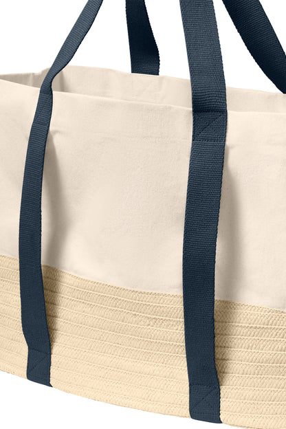 RiverBlNv Port Authority Straw Market Tote BG450 plain