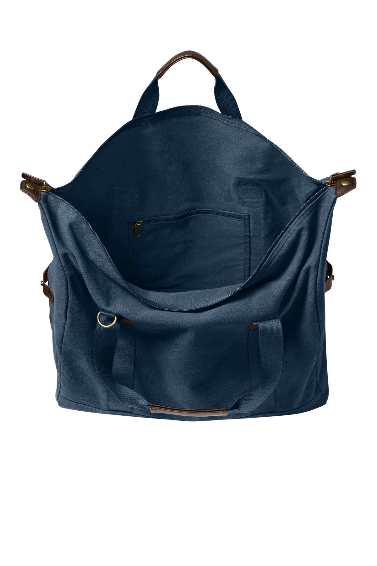 RiverBlNv Port Authority Washed Canvas Duffel BG8030 plain