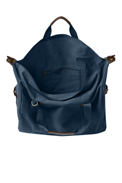 RiverBlNv Port Authority Washed Canvas Duffel BG8030 plain