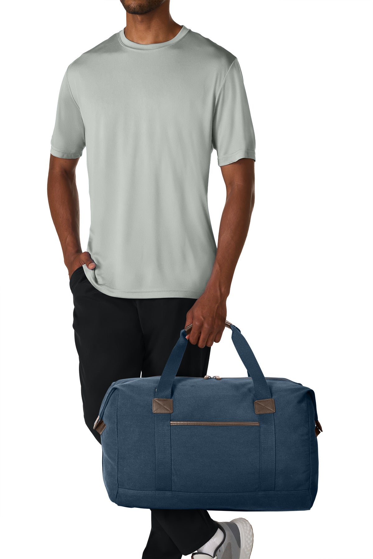 RiverBlNv Port Authority Washed Canvas Duffel BG8030