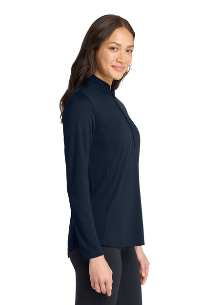 RiverBlNv Port Authority Women's Dry Zone UV Micro-Mesh 1/4-Zip LK112 plain