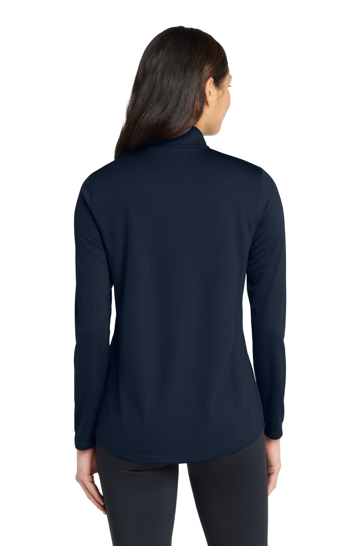 RiverBlNv Port Authority Women's Dry Zone UV Micro-Mesh 1/4-Zip LK112 plain