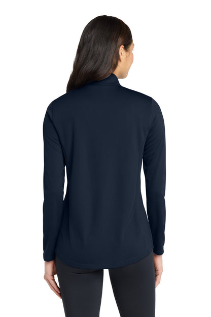 RiverBlNv Port Authority Women's Dry Zone UV Micro-Mesh 1/4-Zip LK112 plain
