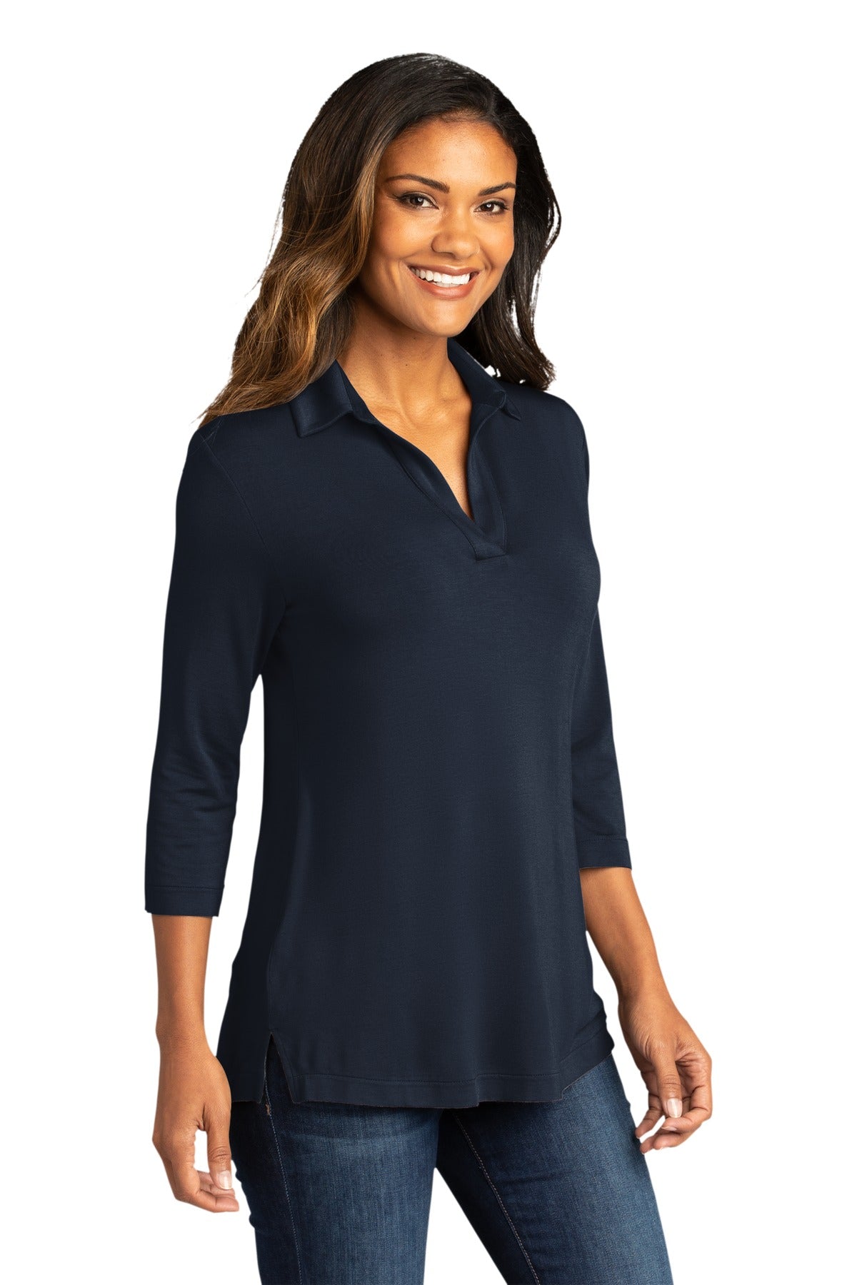 RiverBlNv Port Authority Women's Luxe Knit Tunic. LK5601 plain