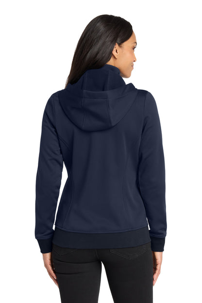 RiverBlNv Port Authority Women's Smooth Fleece Hooded Jacket L814 plain
