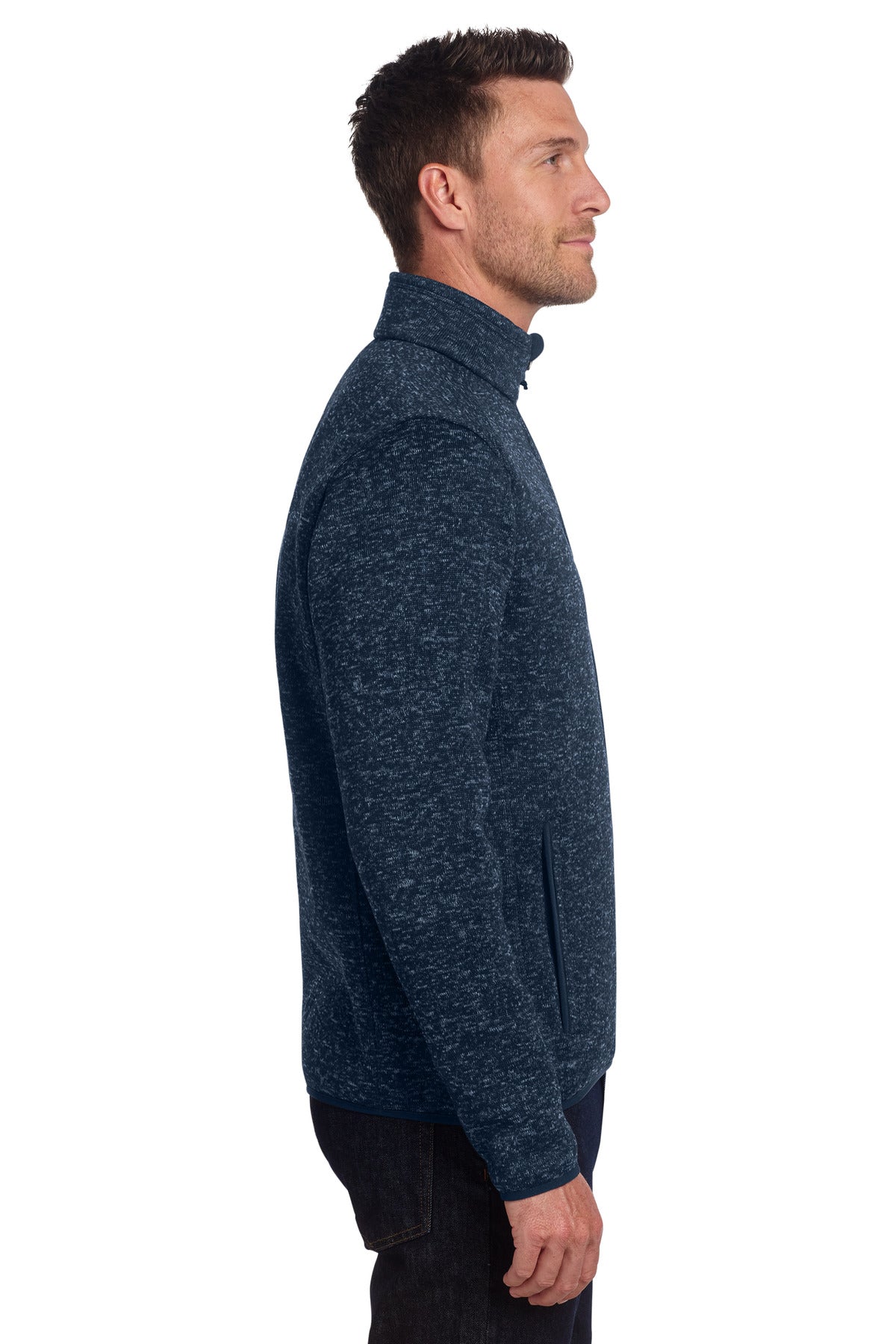 RiverBlNvH Port Authority Sweater Fleece Jacket. F232 plain