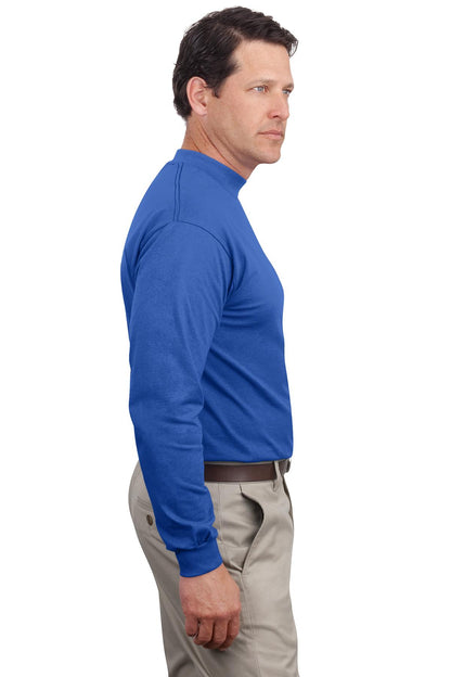Royal Blue Port & Co Essential Mock Turtleneck. PC61M plain