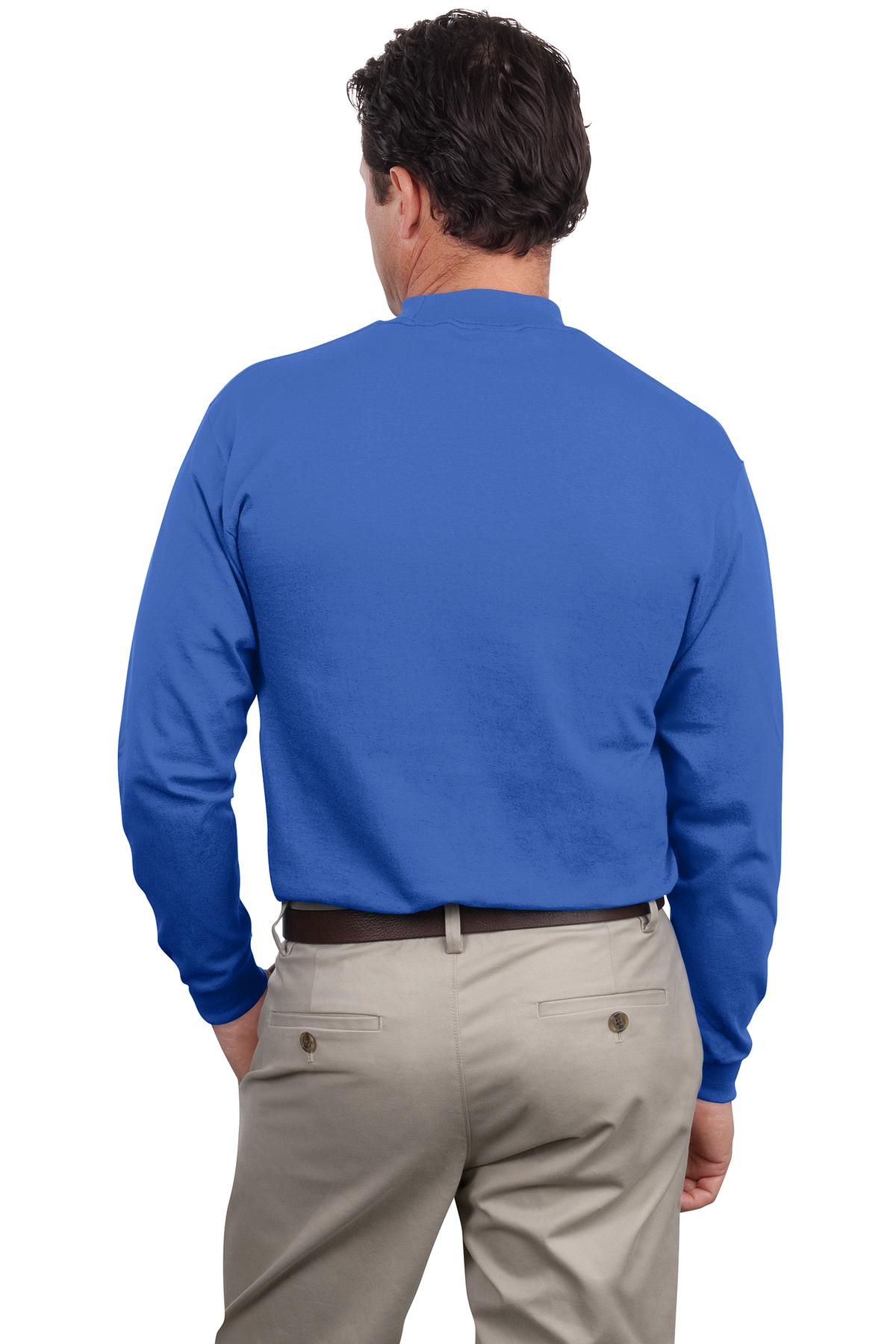 Royal Blue Port & Co Essential Mock Turtleneck. PC61M plain