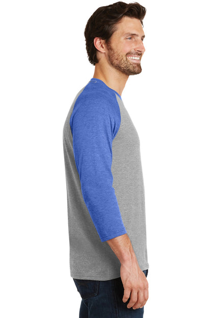 Royal Fr/Gry F District Perfect Tri 3/4-Sleeve Raglan. DM136 plain