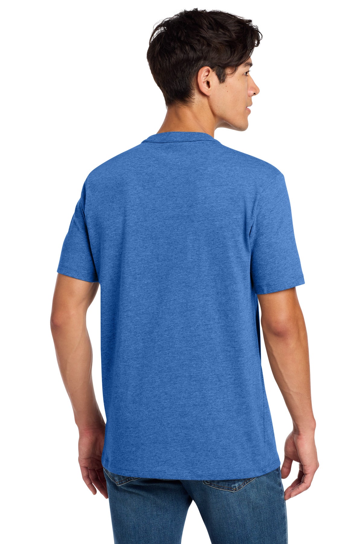 Royal Heather New Era Heritage Blend Crew Tee. NEA100 plain