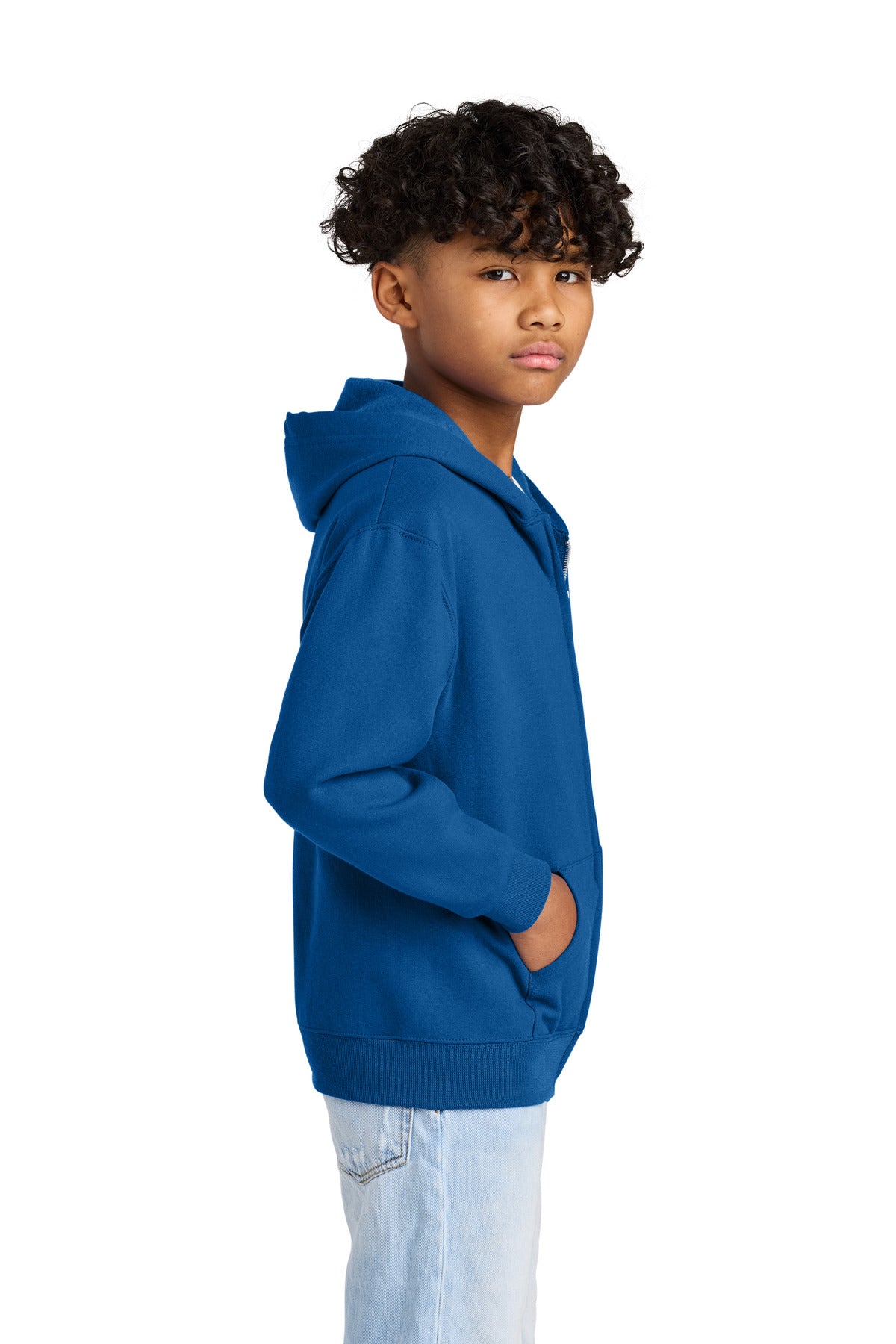 Royal Jerzees - Youth NuBlend Full-Zip Hooded Sweatshirt. 993B plain