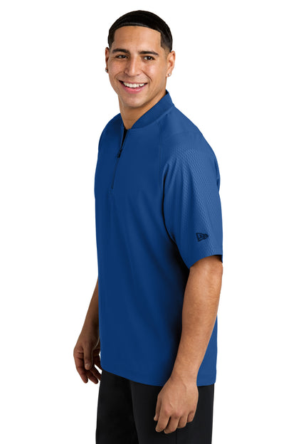 Royal New Era Cage Short Sleeve 1/4-Zip Jacket. NEA600 plain