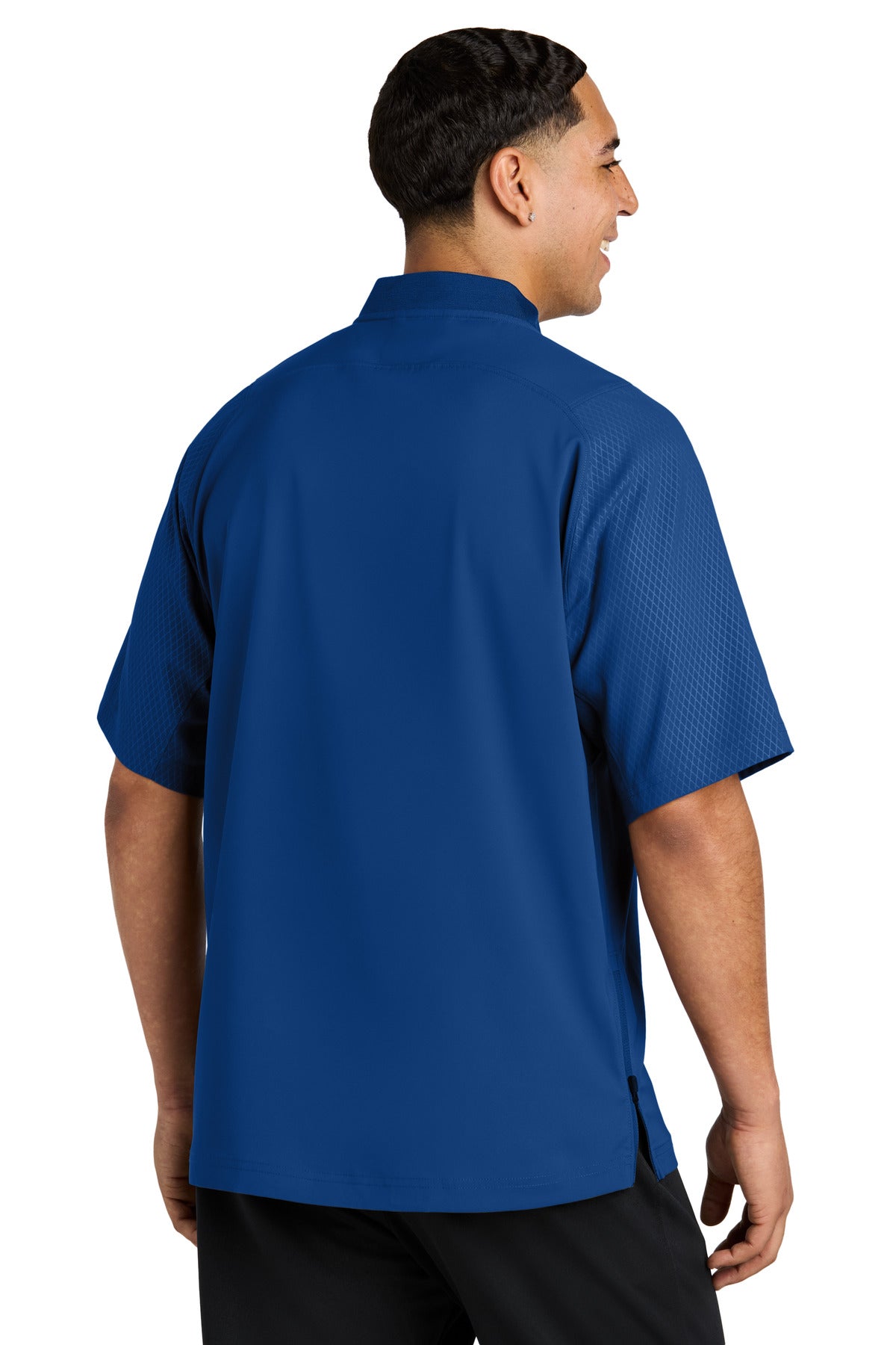 Royal New Era Cage Short Sleeve 1/4-Zip Jacket. NEA600 plain