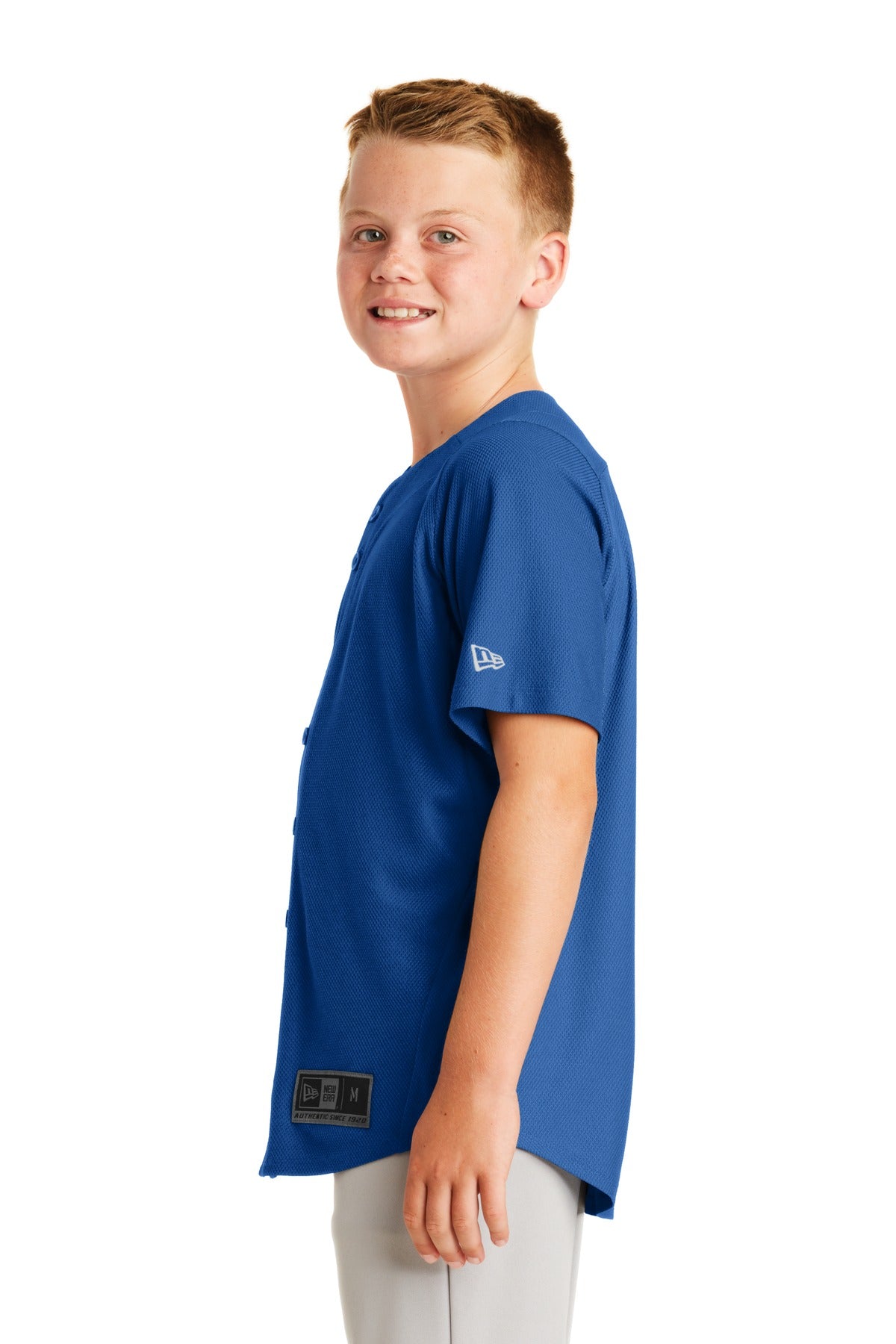 Royal New Era Youth Diamond Era Full-Button Jersey. YNEA220 plain