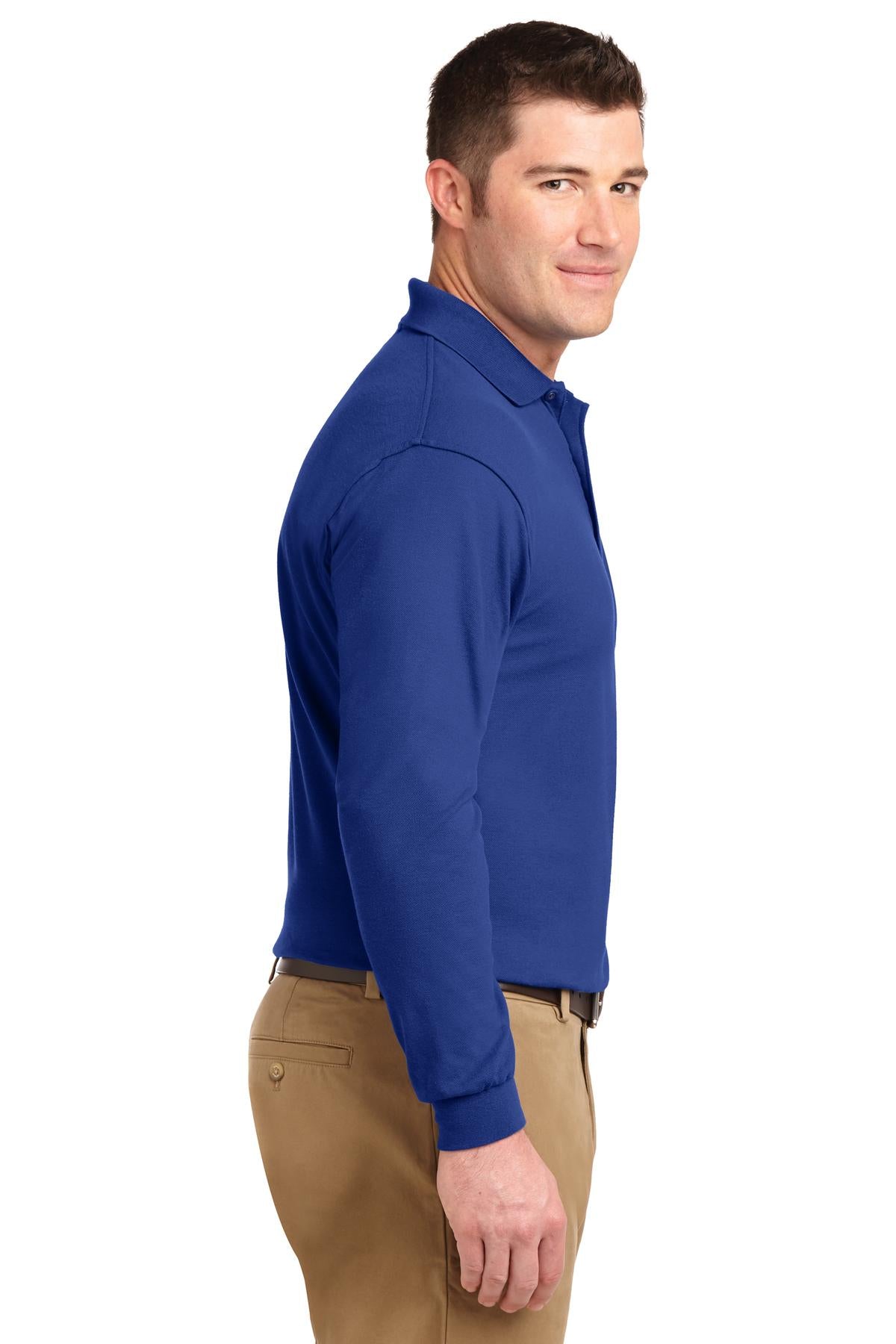 Royal Port Authority Silk Touch Long Sleeve Polo. K500LS plain
