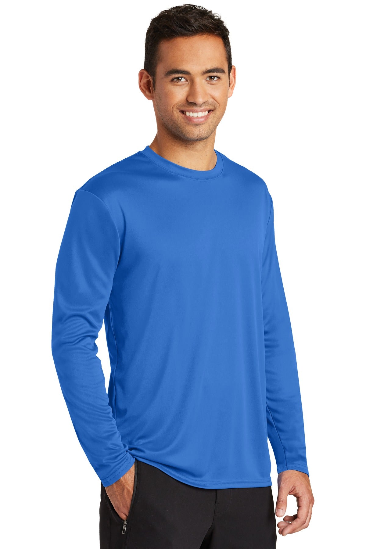 Royal Port & Co Long Sleeve Performance Tee. PC380LS plain