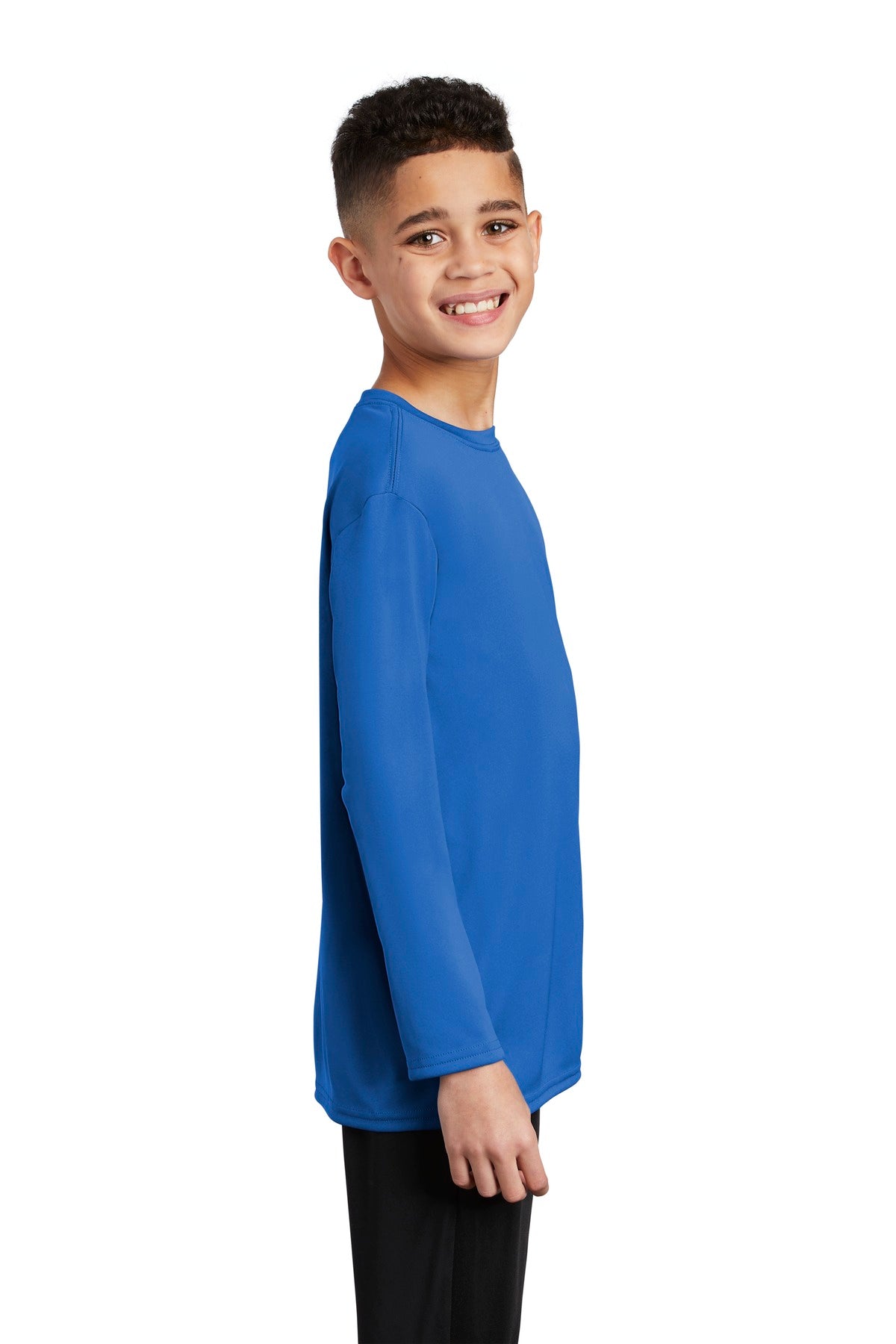 Royal Port & Co Youth Long Sleeve Performance Tee PC380YLS plain