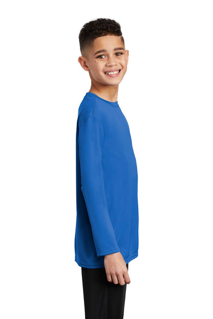 Royal Port & Co Youth Long Sleeve Performance Tee PC380YLS plain