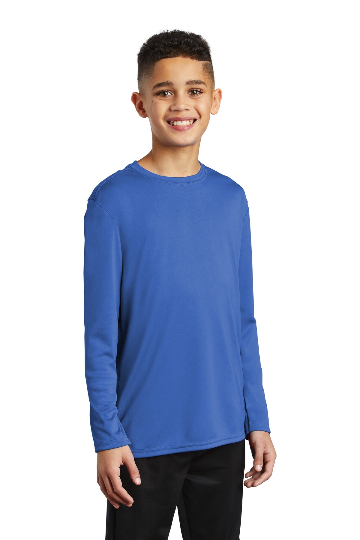 Royal Port & Co Youth Long Sleeve Performance Tee PC380YLS plain