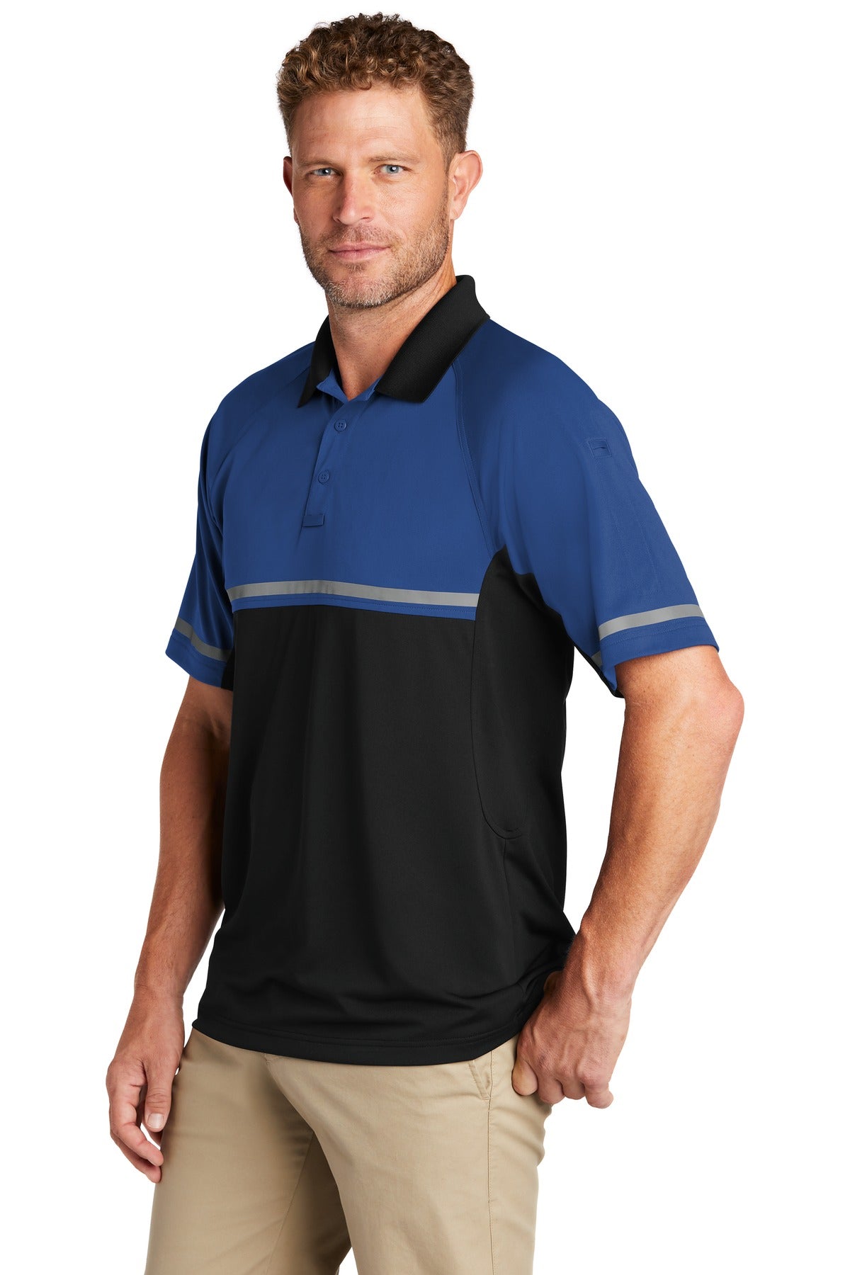 Royal/Black CornerStone Select Lightweight Snag-Proof Enhanced Visibility Polo CS423 plain