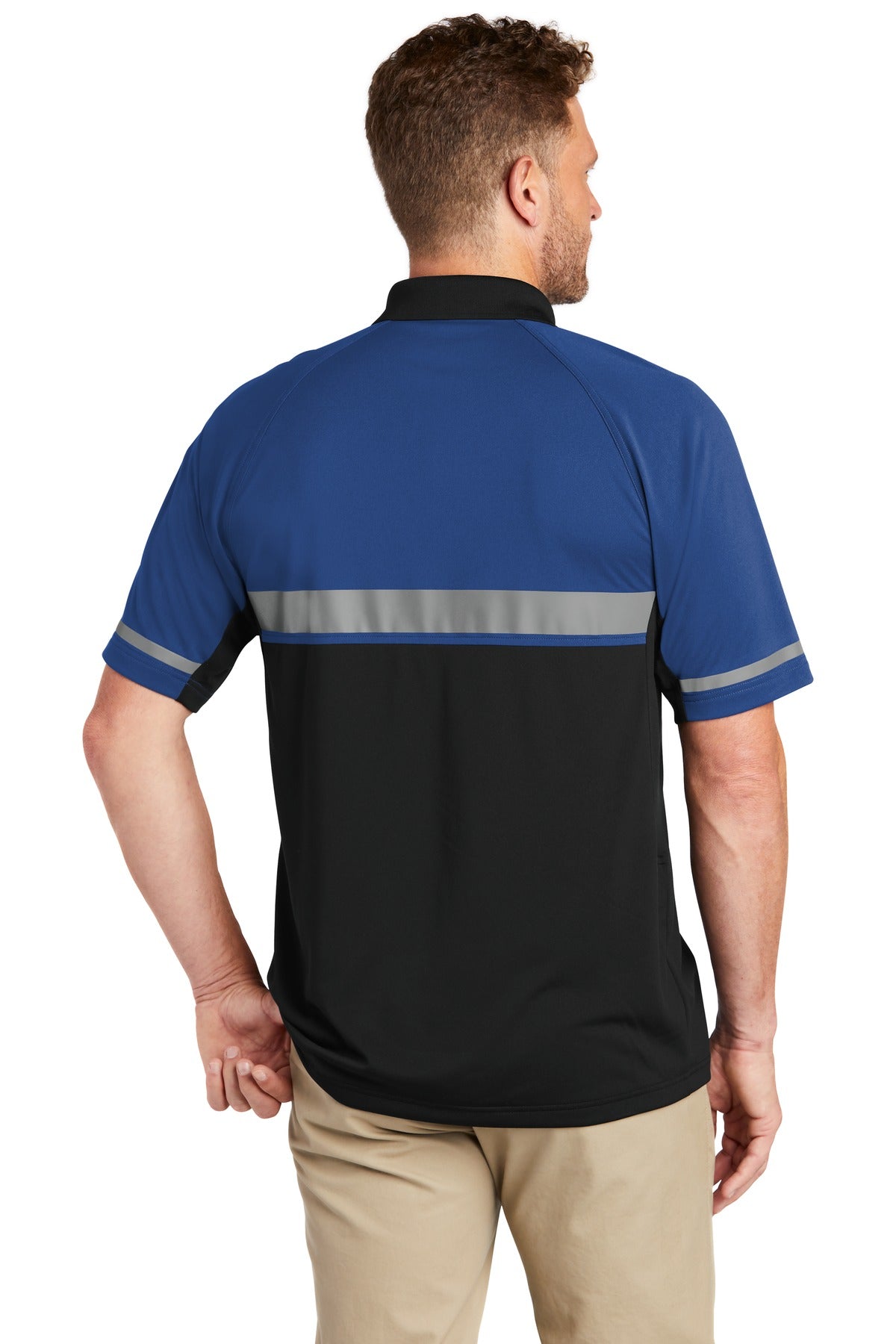 Royal/Black CornerStone Select Lightweight Snag-Proof Enhanced Visibility Polo CS423 plain