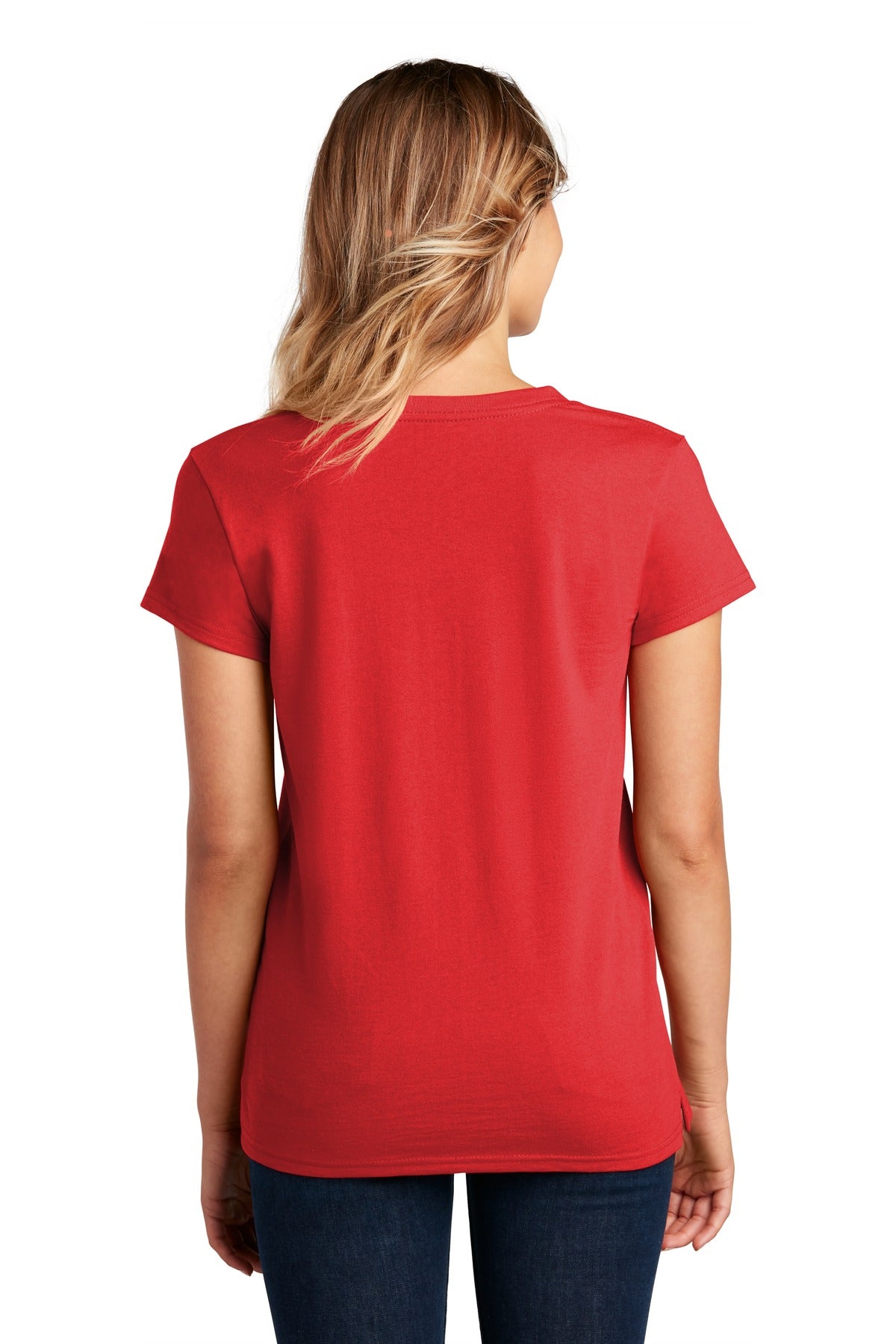 Ruby Red District Women's Re-Tee V-Neck DT8001 plain