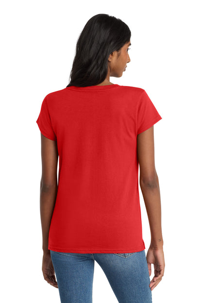 Ruby Red District Women's Re-Tee V-Neck DT8001 plain
