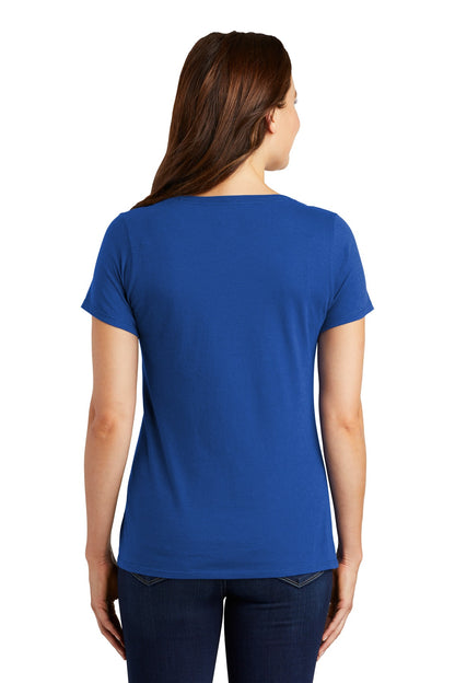 Rush Blue Nike Women's Dri-FIT Cotton/Poly Scoop Neck Tee. NKBQ5234 plain