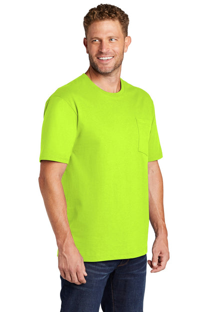 Safety Green CornerStone Workwear Pocket Tee CS430 plain