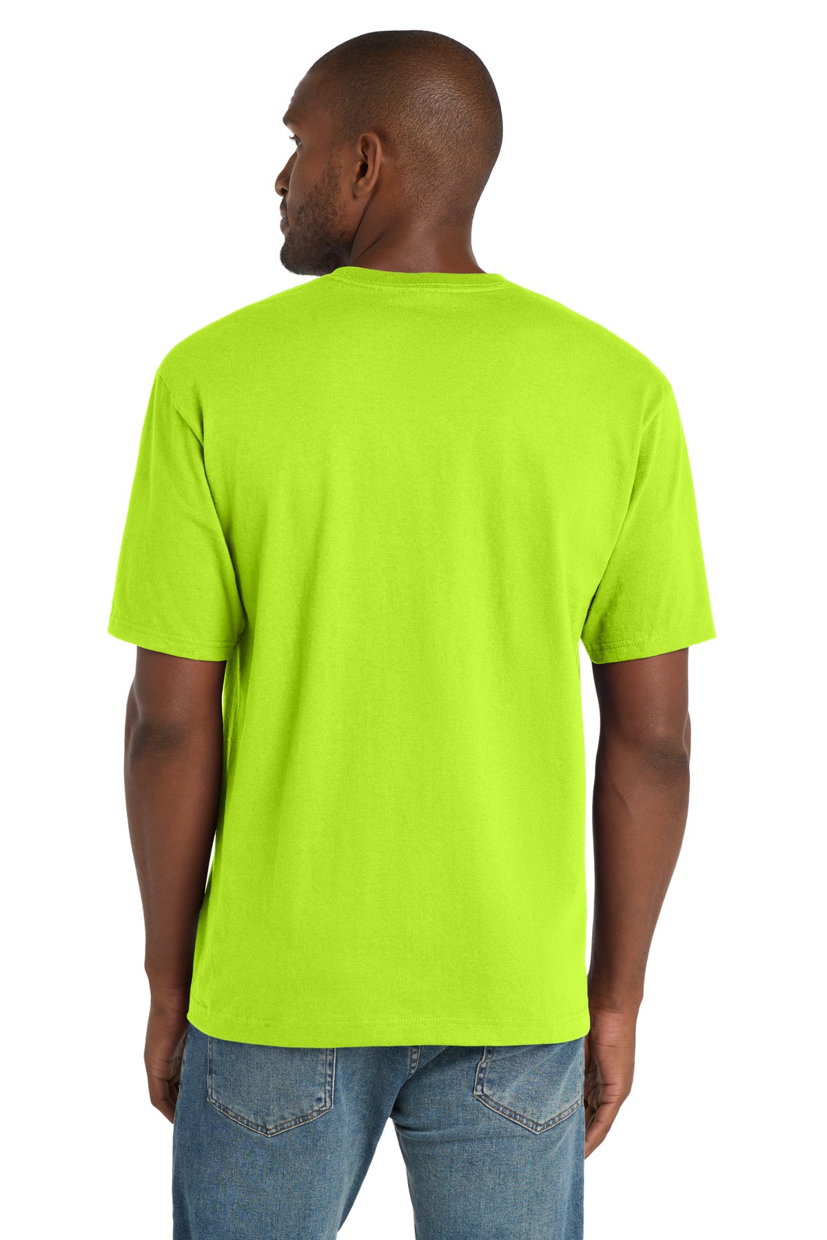 Safety Green CornerStone Workwear Pocket Tee CS430 plain