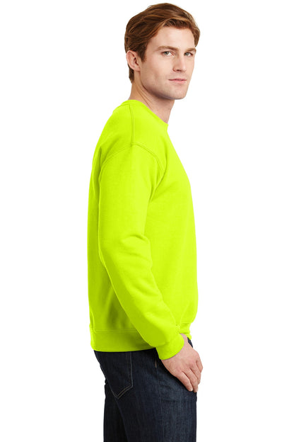 Safety Green Gildan Heavy Blend Crewneck Sweatshirt. 18000 plain