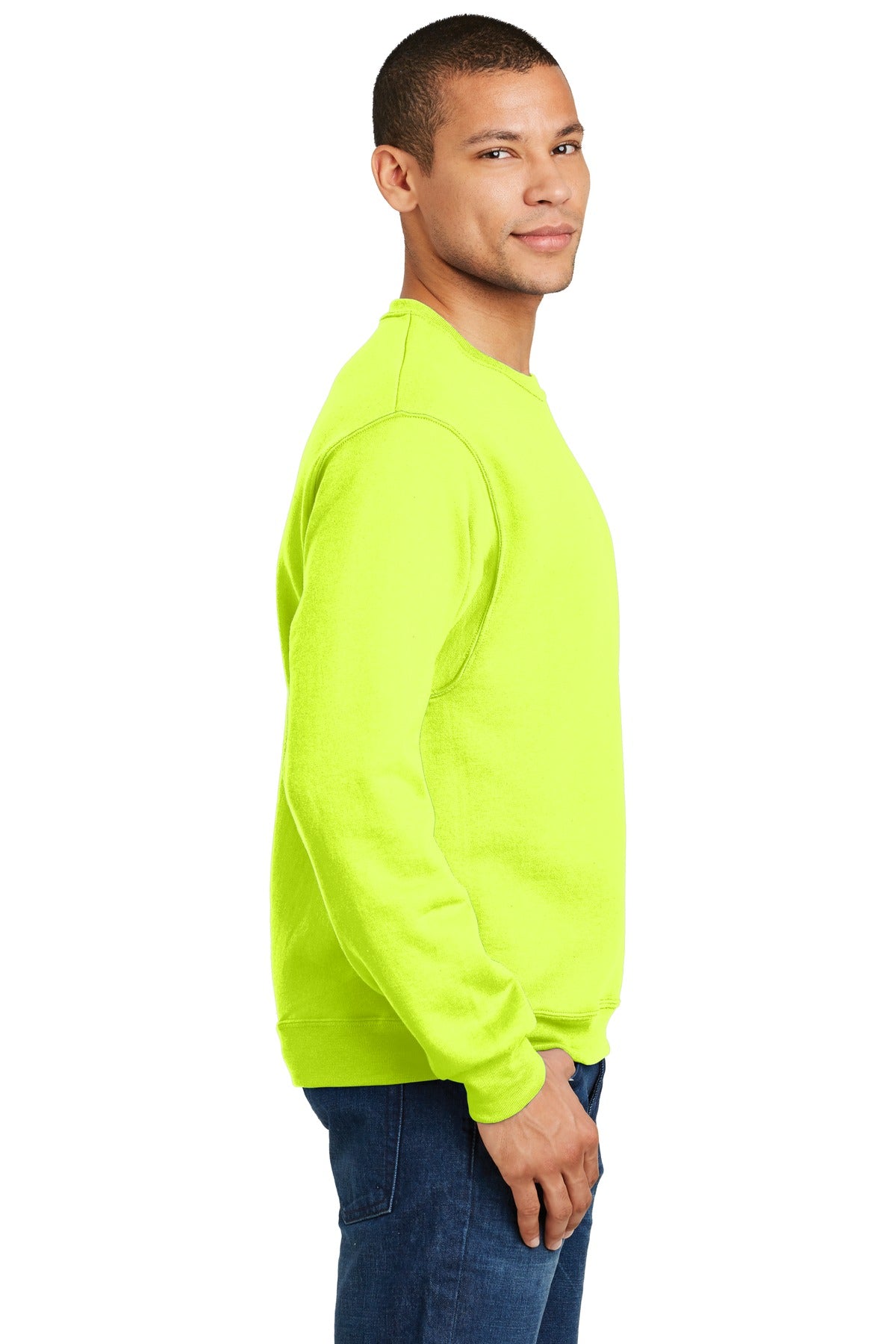 Safety Green Jerzees - NuBlend Crewneck Sweatshirt. 562M plain