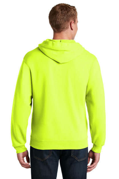 Safety Green Jerzees - NuBlend Full-Zip Hooded Sweatshirt. 993M plain