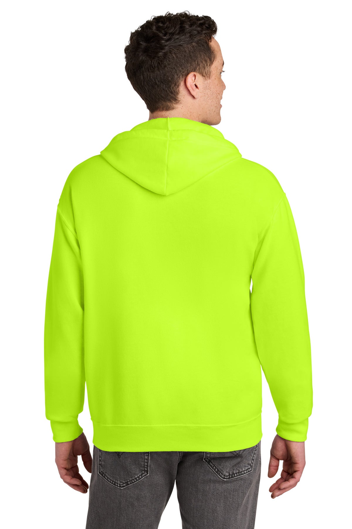 Safety Green Jerzees - NuBlend Full-Zip Hooded Sweatshirt. 993M plain