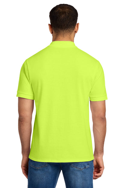 Safety Green Port & Co Core Blend Jersey Knit Polo. KP55 plain